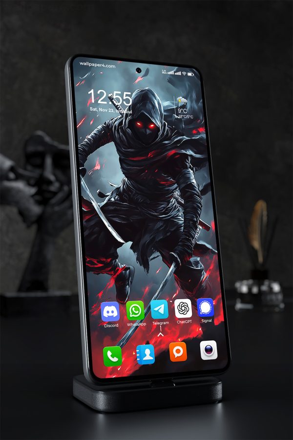 Wallpaper 1320 - Dark Ninja Warrior with Swords in Flames