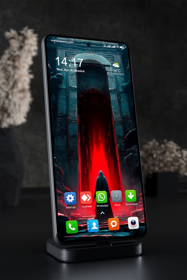 Phone Wallpaper 1341 - Dark Portal and Hooded Figure Fantasy Art