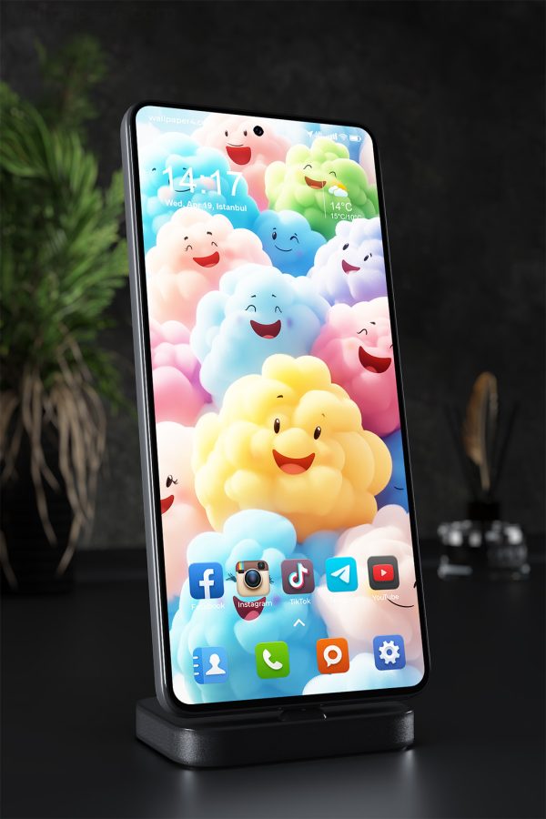 Phone Wallpaper 1383 - Cute Colorful Cloud Characters Wallpaper