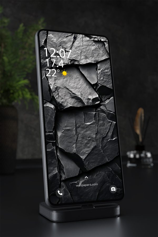 Phone Wallpaper 1446 - Dark Textured Stone Wallpaper for Mobile