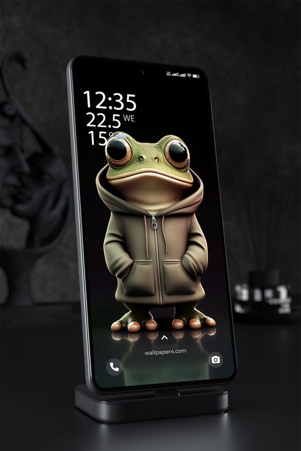 Mobile Wallpaper 1479 - Cool Cartoon Frog in Hoodie Wallpaper
