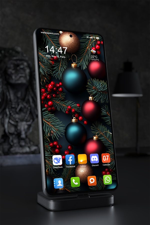 Phone Wallpaper 1488 - Elegant Christmas Ornaments Wallpaper