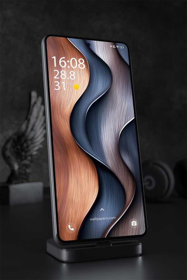 Mobile Wallpaper 1495 - Elegant Abstract Wood Waves Wallpaper