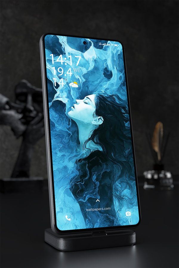 Mobile Wallpaper 1542 - Surreal Blue Dream Anime Girl Wallpaper