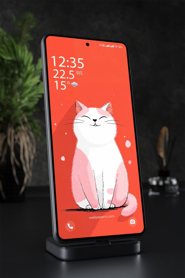Mobile Wallpaper 1560 - Cute Smiling Cat Cartoon Wallpaper