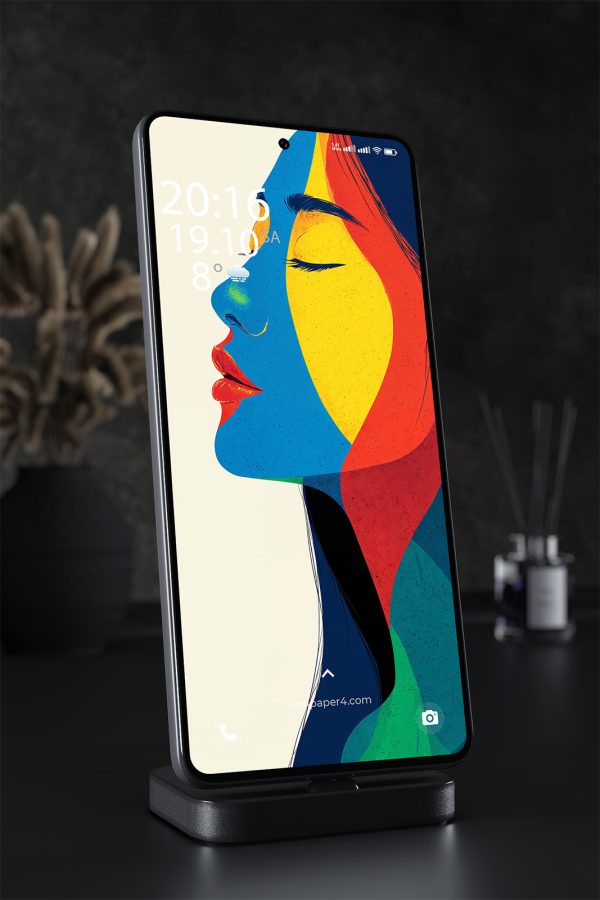Mobile Wallpaper 1568 - Colorful Abstract Woman Portrait Wallpaper