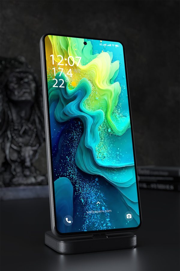 Phone Wallpaper 1598 - Abstract Colorful Waves Fluid Art Wallpaper