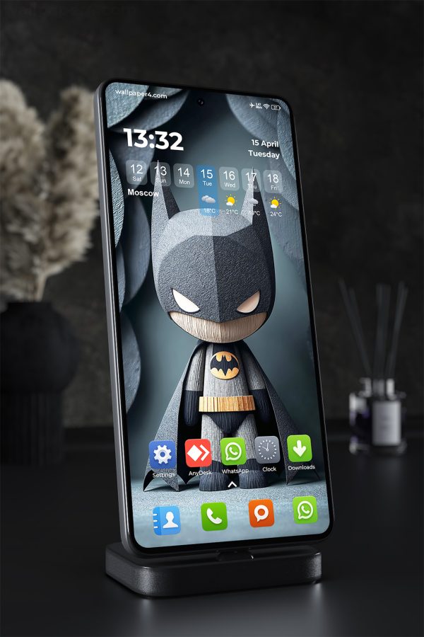 Phone Wallpaper 1636 - Cute Batman-Inspired Toy Figure Wallpaper