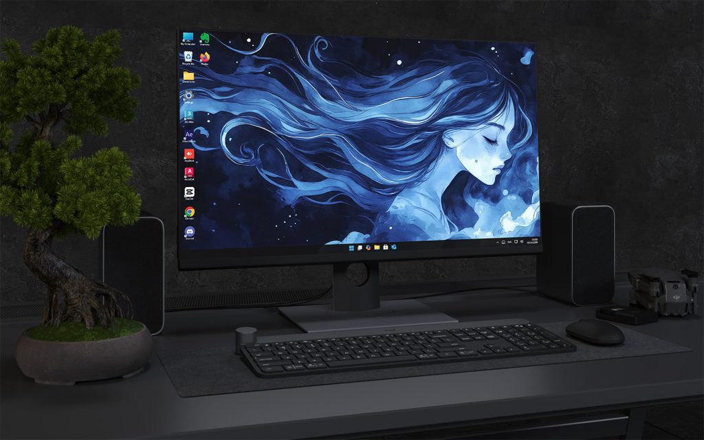 Laptop Wallpaper 1818 - Dreamy Blue Fantasy Girl Wallpaper