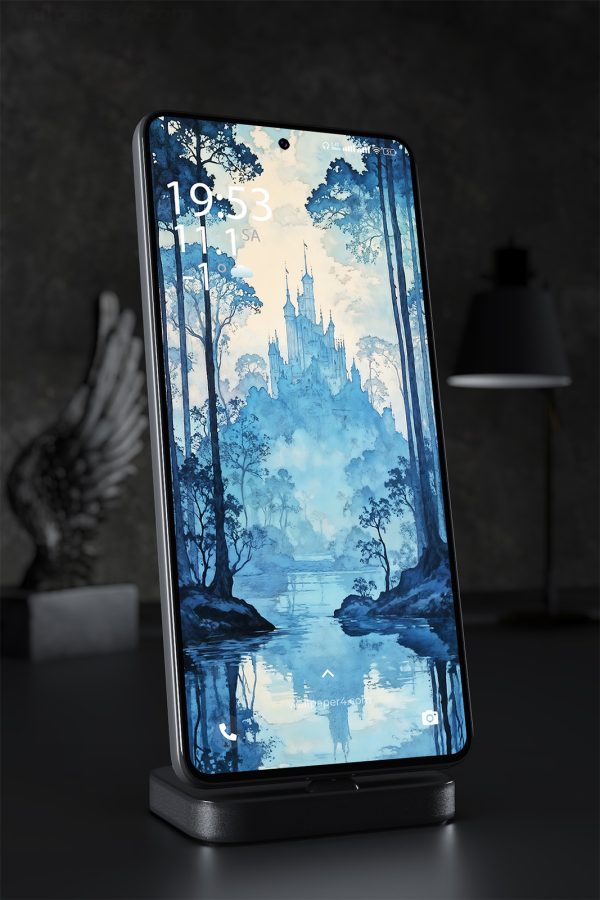 Phone Wallpaper 1688 - Mystical Castle in the Forest at Dusk