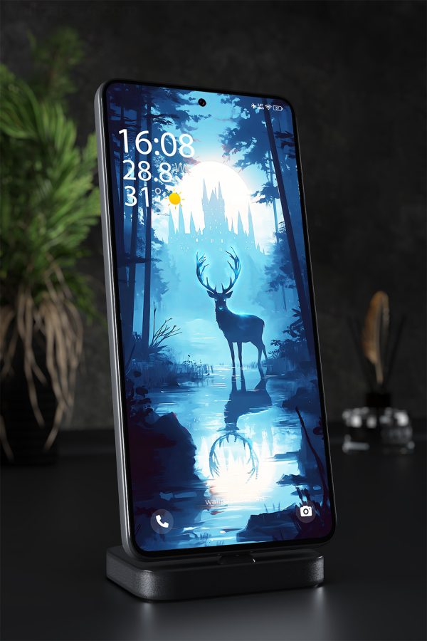 Mobile Wallpaper 1757 - Majestic Deer in Forest at Sunset