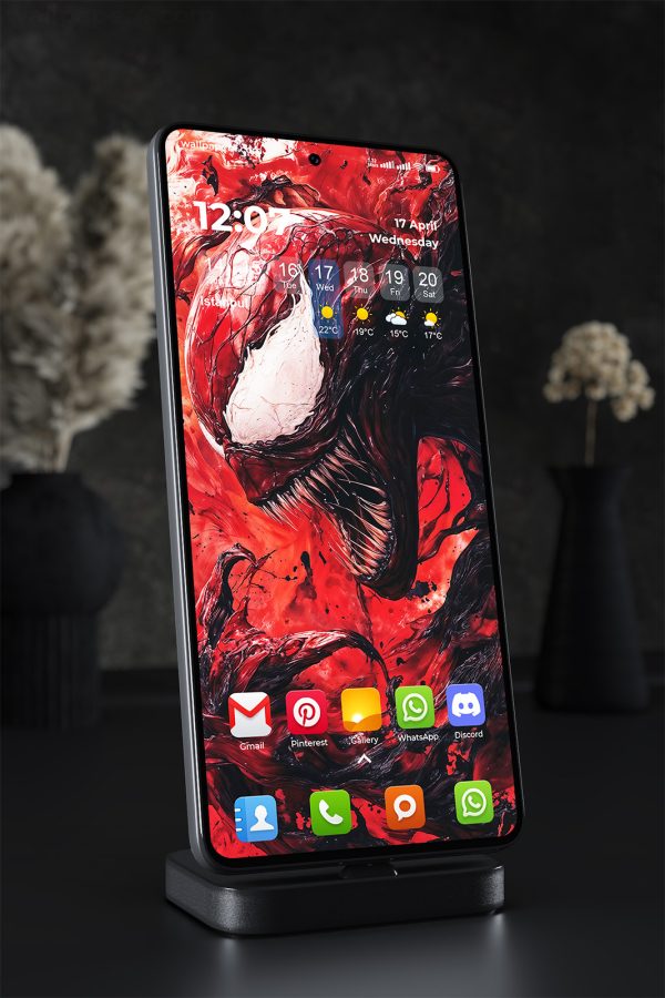 Phone Wallpaper 1788 - Dark Symbiote Monster with Red Splashes