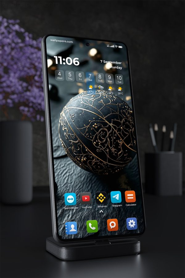 Phone Wallpaper 2019 - Luxury Black and Gold Abstract Sphere