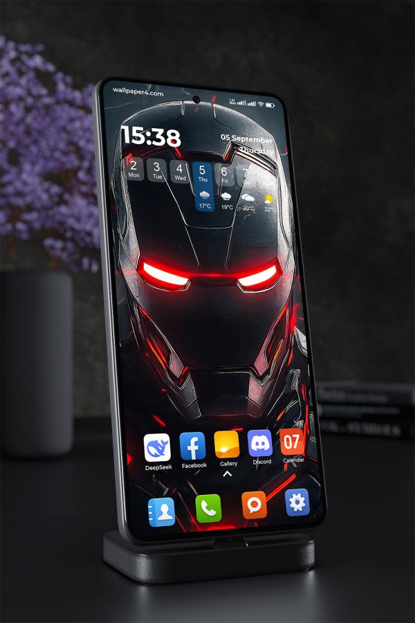 Phone Wallpaper 2110 - Dark Futuristic Iron Man Helmet Artwork