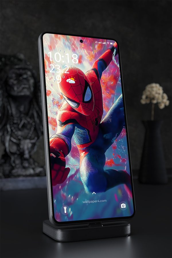 Phone Wallpaper 2123 - Epic Spiderman Action Scene Wallpaper