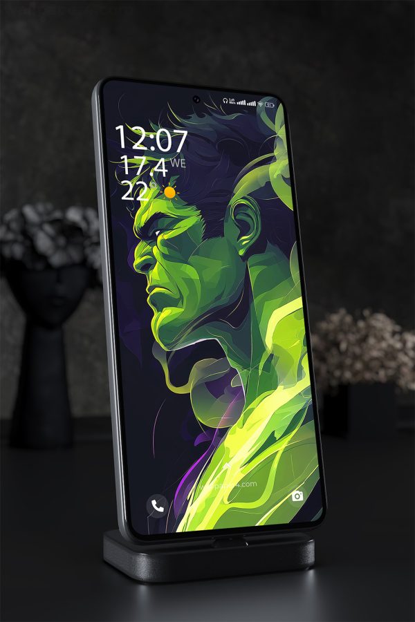 Phone Wallpaper 2129 - Hulk Abstract Green Power Art Wallpaper