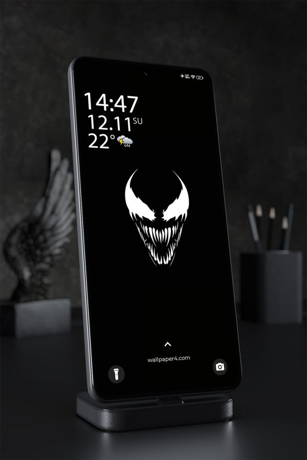 Phone Wallpaper 2131 - Venom Minimalist Black Wallpaper