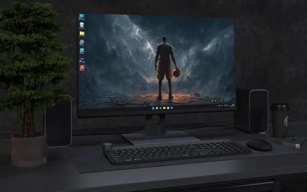 Desktop Wallpaper - Basketball Player Facing Stormy Sky Power Scene