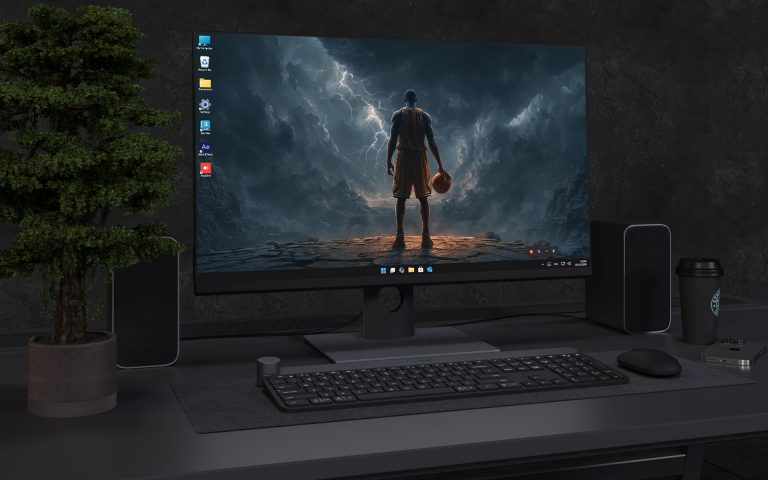 Desktop Wallpaper - Basketball Player Facing Stormy Sky Power Scene