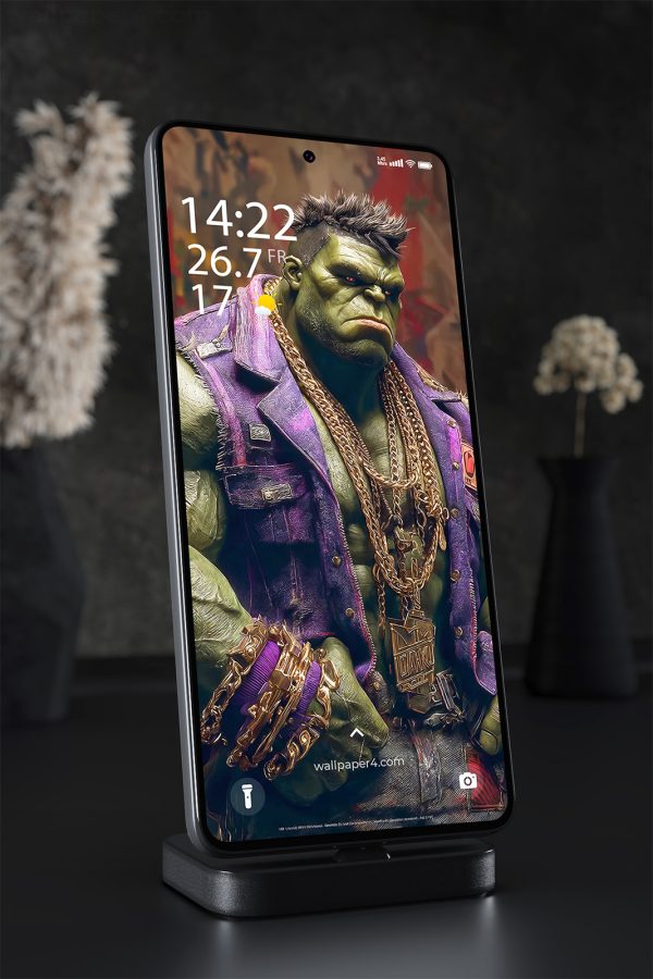 Phone Wallpaper 2519 - Stylish Hulk Portrait in Street Fashion Style