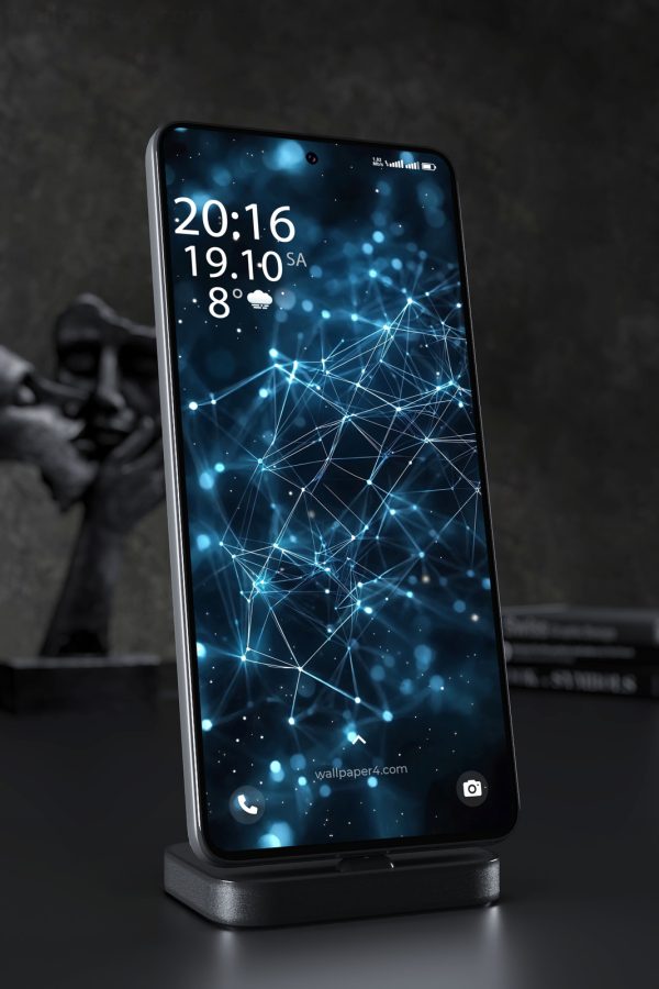 Phone Wallpaper 2575 - Futuristic Blue Network Connections Abstract