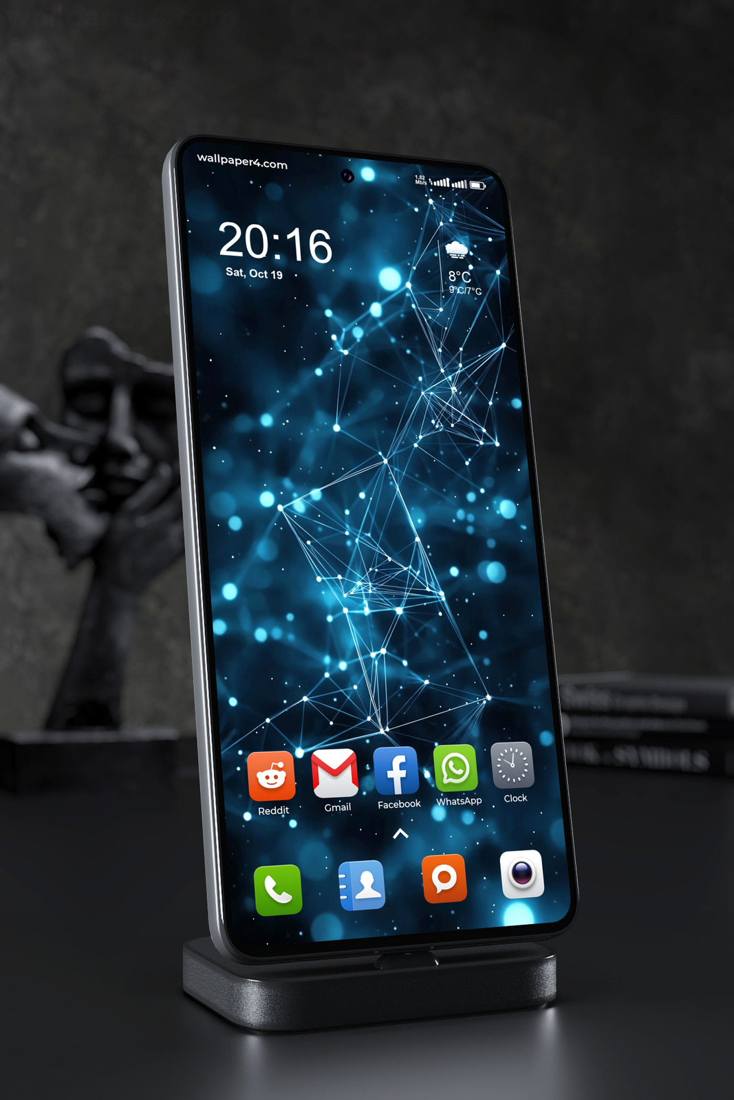 Mobile Wallpaper 2575 - Futuristic Blue Network Connections Abstract