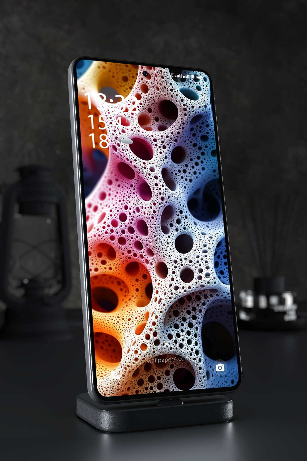 Mobile Wallpaper 2649 - Vibrant Abstract Porous Structure Gradient Design
