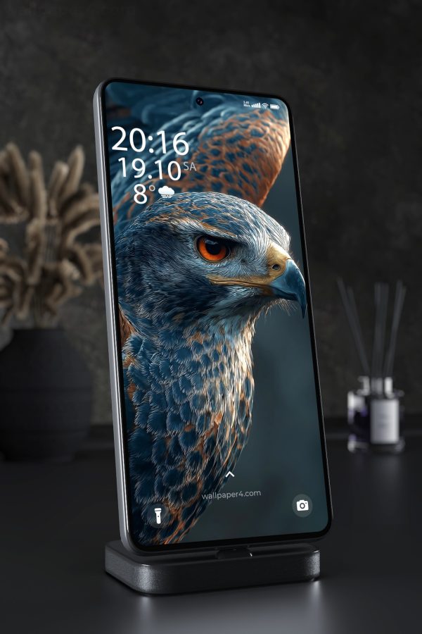 Mobile Wallpaper 2669 - Majestic Eagle Portrait in Blue and Orange Tones