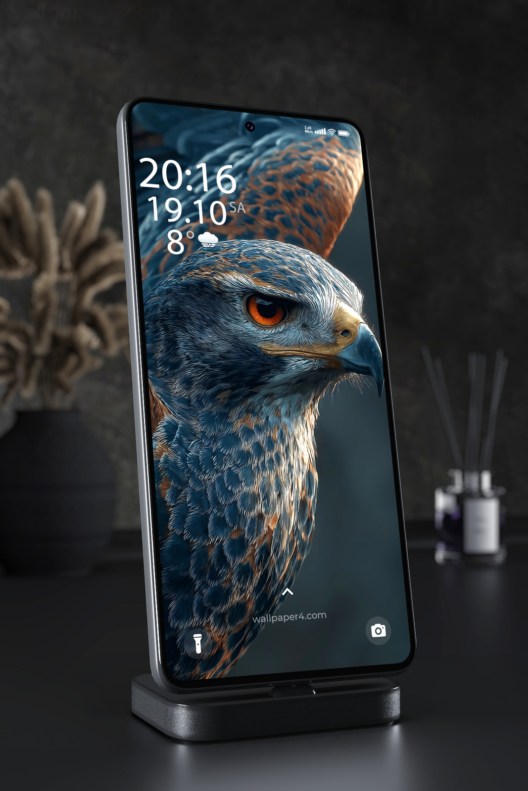 Mobile Wallpaper 2669 - Majestic Eagle Portrait in Blue and Orange Tones