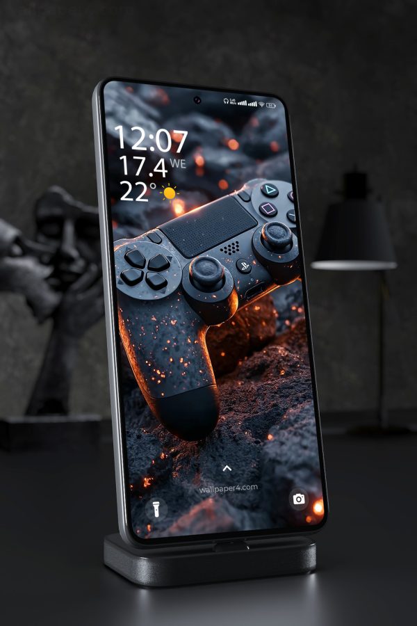 Mobile Wallpaper 2693 - PlayStation Controller on Lava Gaming Scene