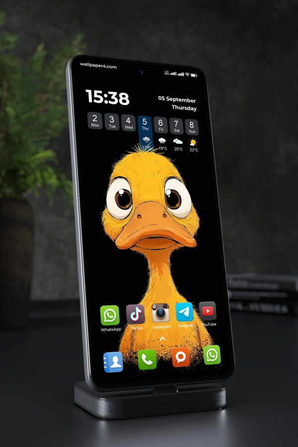 Mobile Wallpaper 2719 - Funny Cartoon Ostrich with Big Eyes Portrait