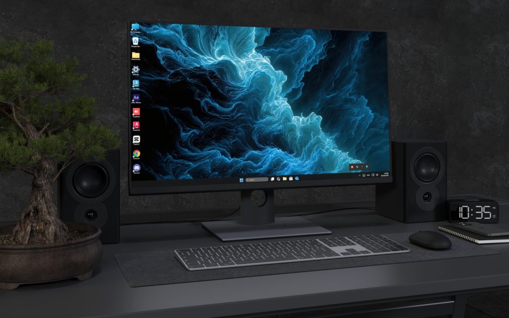 Laptop Wallpaper 2902 - Glowing Blue Cosmic Flow 4K Desktop Wallpaper