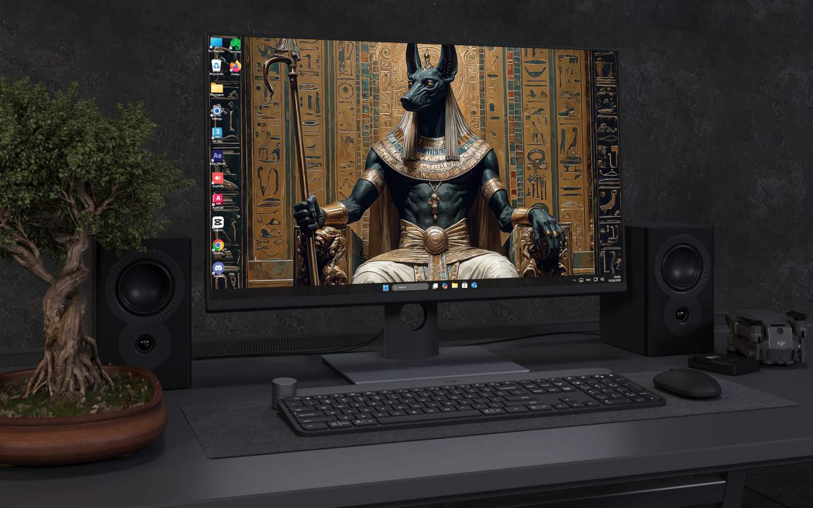 Desktop Wallpaper 2964 - Anubis Egyptian God 4K Fantasy Wallpaper