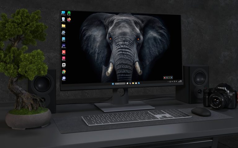 Desktop Wallpaper 3046 - Majestic Dark Elephant Portrait 4K Wallpaper Art