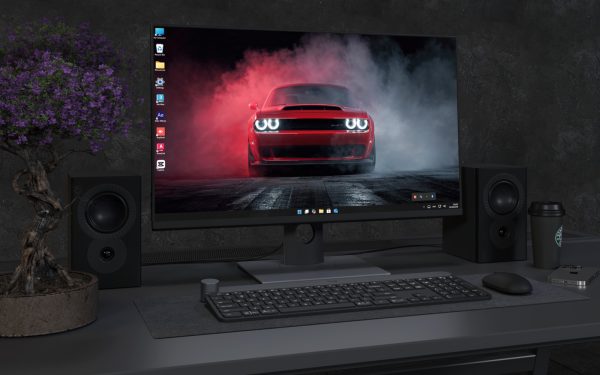Desktop Wallpaper 3053 - Red Muscle Car Smoke 4K Desktop Wallpaper