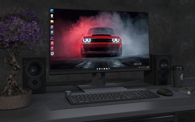 Desktop Wallpaper 3053 - Red Muscle Car Smoke 4K Desktop Wallpaper