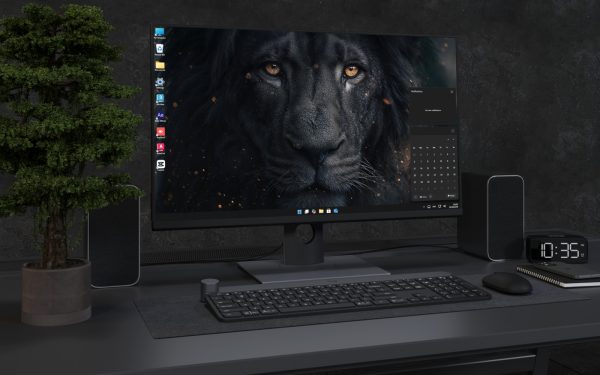 Desktop Wallpaper 3058 - Black Lion Golden Eyes 4K Desktop Wallpaper