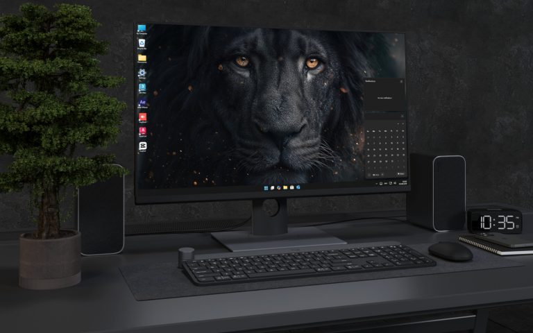 Desktop Wallpaper 3058 - Black Lion Golden Eyes 4K Desktop Wallpaper
