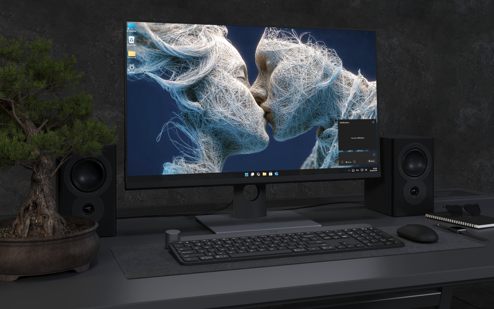 Laptop Wallpaper 3097 - Entangled Souls Abstract 4K Desktop Wallpaper