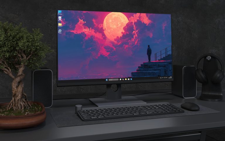 Desktop Wallpaper 3107 - Giant Crimson Moon Anime Sky 4K Desktop Wallpaper