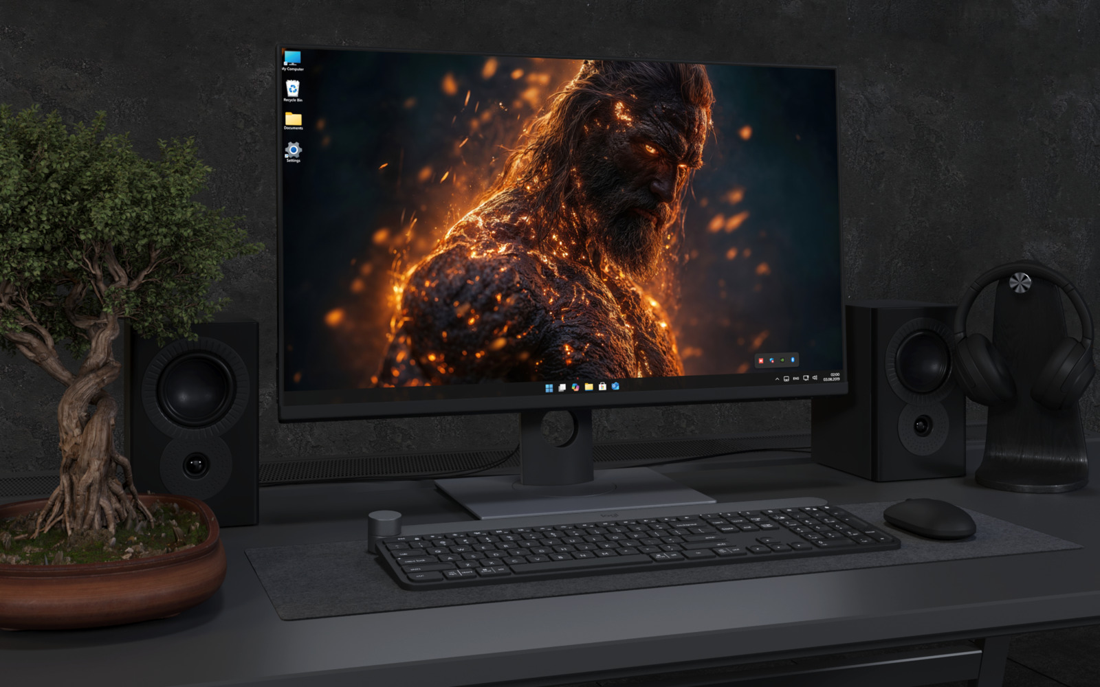 Desktop Wallpaper 3152 - Molten Warrior Dark Fantasy 4K Desktop Wallpaper
