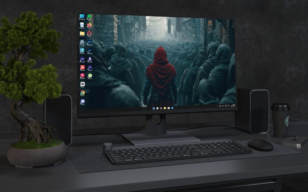 Laptop Wallpaper 3154 - Red Hooded Wanderer in Dark Fantasy 4K Wallpaper