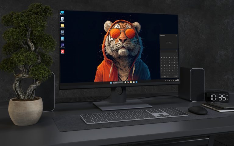 Desktop Wallpaper 3226 - Cool Tiger in Orange Hoodie 4K Desktop Wallpaper