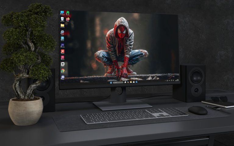 Desktop Wallpaper 3459 - Masked Urban Spider Hero 4K Desktop Wallpaper