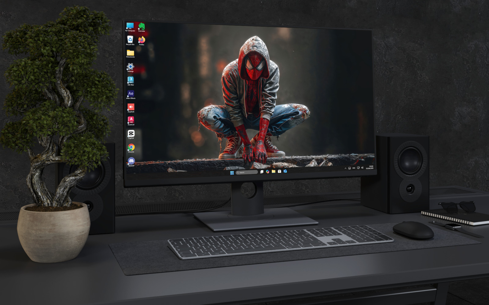 Desktop Wallpaper 3459 - Masked Urban Spider Hero 4K Desktop Wallpaper