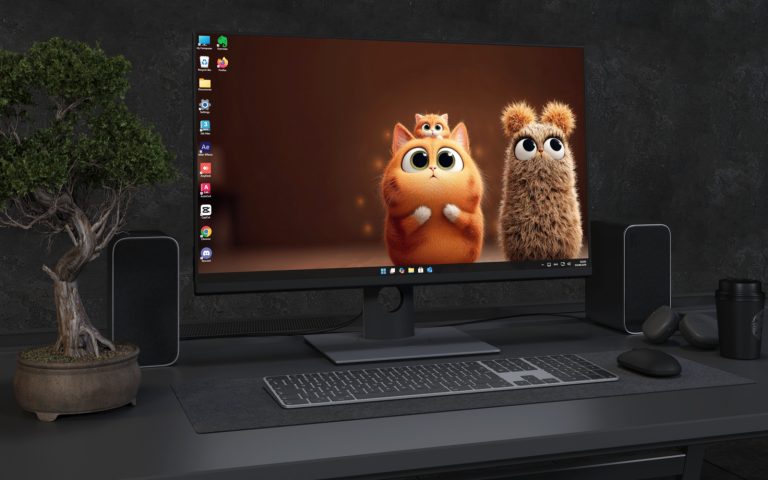 Desktop Wallpaper 3509 - Cute Orange Cat and Kitten 4K Desktop Wallpaper