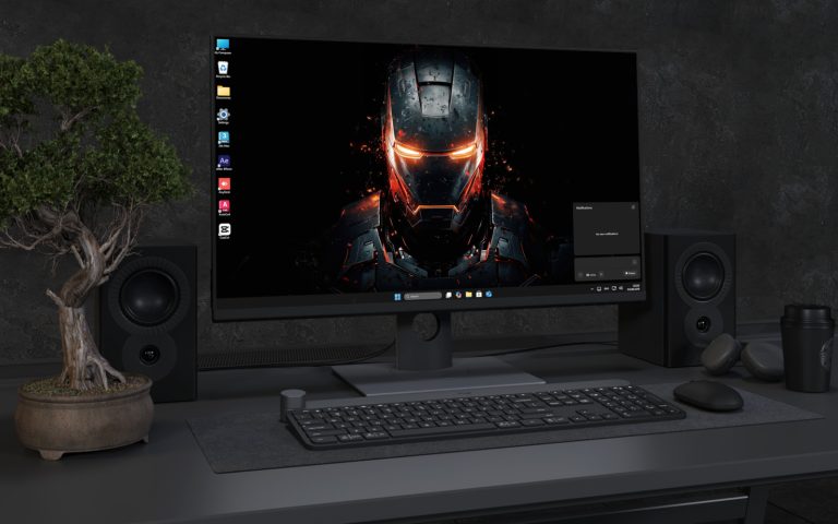 Desktop Wallpaper 3543 - Dark Futuristic Armored Hero 4K Wallpaper