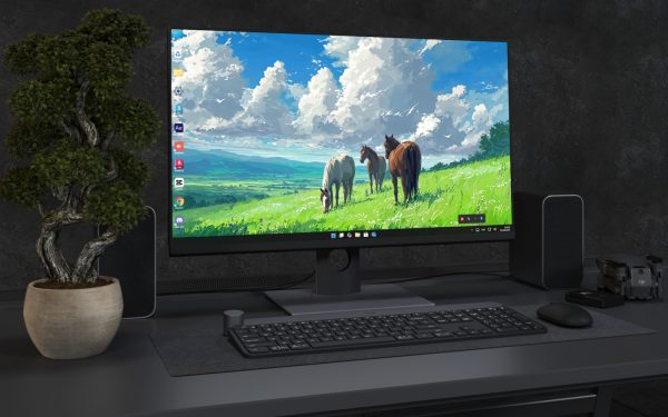 Desktop Wallpaper 3596 - Peaceful Horses in Green Meadow Wallpaper