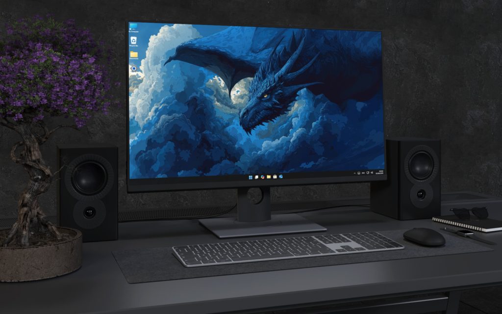 Laptop Wallpaper 3600 - Blue Storm Dragon Among Clouds 4K Wallpaper