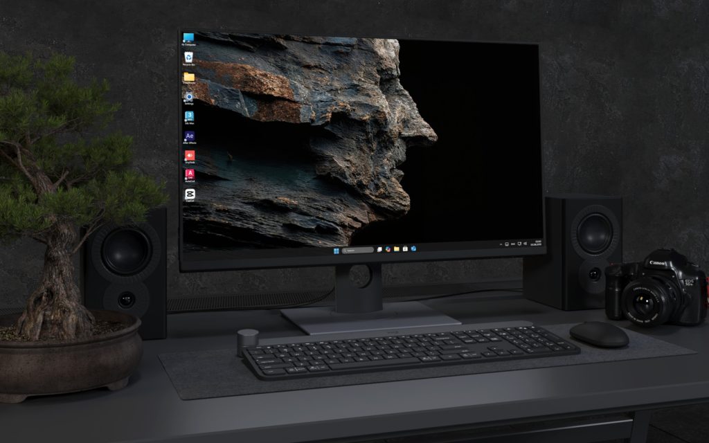 Laptop Wallpaper 3669 - Dark Layered Rock Face 4K Desktop Wallpaper